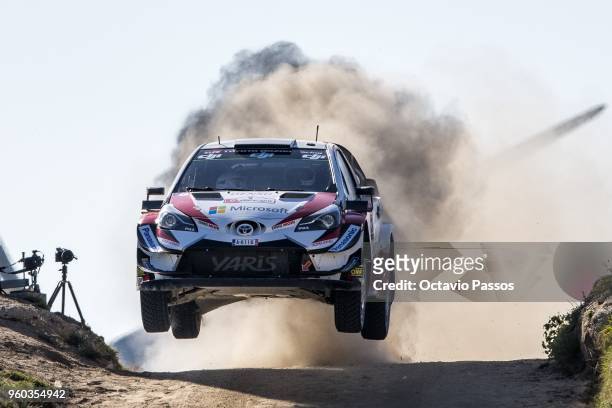 Esapekka Lappi of Finland and Janne Ferm of Finland compete in their Toyota Gazoo Racing WRT Toyota Yaris WRC during the SS17 Fafe of the WRC...