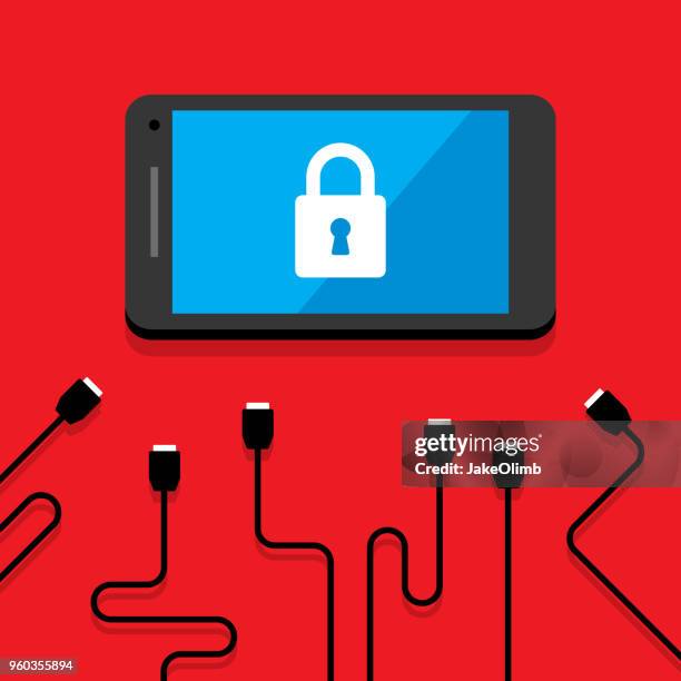 smartphone security - data theft stock illustrations