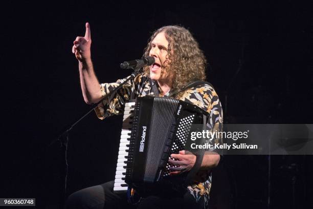 Musician "Weird Al" Yankovic performs onstage at the Fox Theater during his "Ridiculously Self-Indulgent, Ill-Advised Vanity Tour" on May 19, 2018 in...