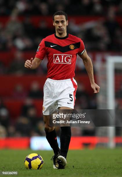 Rio Ferdinand of Manchester United in action during the Barclays Premier League match between Manchester United and Hull City at Old Trafford on...