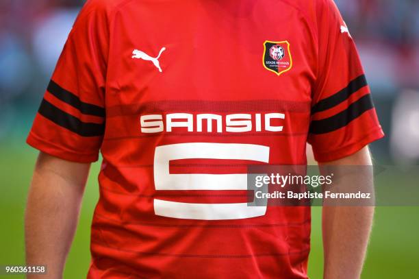 Illustration picture of the new Rennes jersey for the 2018/2019 season during the Ligue 1 match between Stade Rennes and Montpellier Herault SC at...