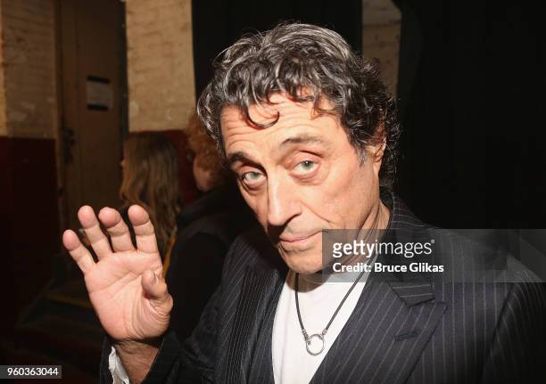 Ian McShane poses backstage at the New York debut of the hit show "Letters Live" at Town Hall on May 19, 2018 in New York City.