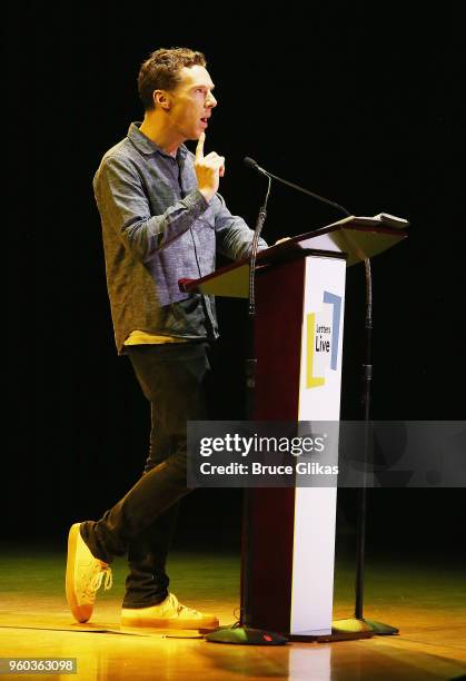 Benedict Cumberbatch performs in the New York debut of the hit show "Letters Live" at Town Hall on May 19, 2018 in New York City.