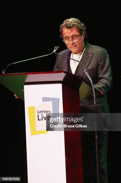 Ian McShane performs in the New York debut of the hit show "Letters Live" at Town Hall on May 19, 2018 in New York City.