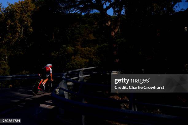 Participants compete in the cycle leg of the race during IRONMAN 70.3 Barcelona on May 20, 2018 in Barcelona, Spain.