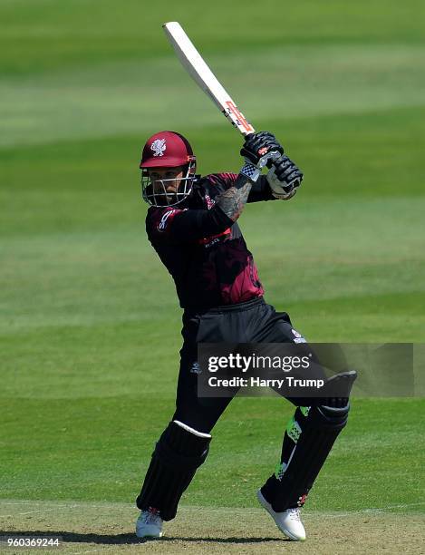 Peter Trego of Somerset bats during the Royal London One-Day Cup match between Somerset and Glamorgan at The Cooper Associates County Ground on May...