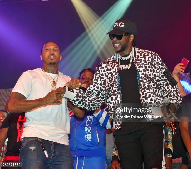 Rapper Trouble and 2 Chainz perform at YFN Lucci In Concert at Center Stage on May 17, 2018 in Atlanta, Georgia.