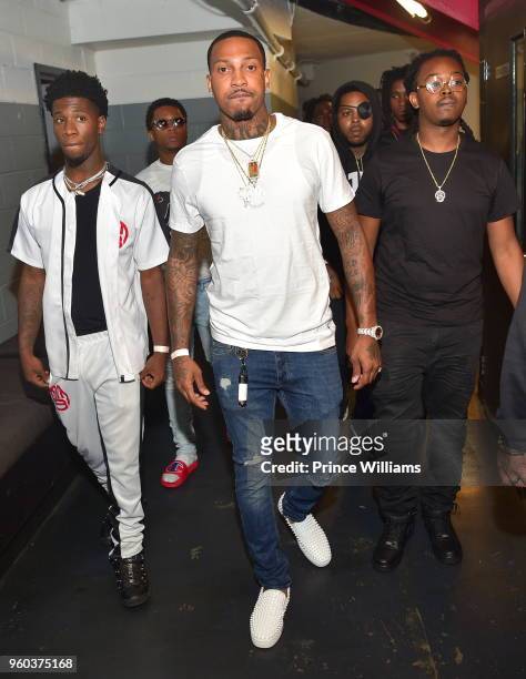 Rapper Trouble attends YFN Lucci In Concert at Center Stage on May 17, 2018 in Atlanta, Georgia.
