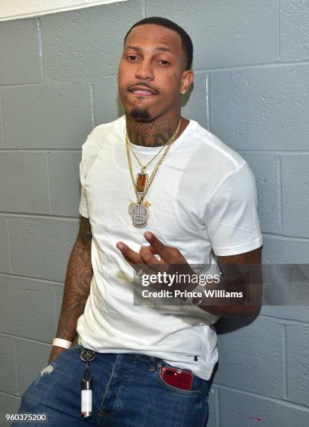 Rapper Trouble attends YFN Lucci In Concert at Center Stage on May 17, 2018 in Atlanta, Georgia.