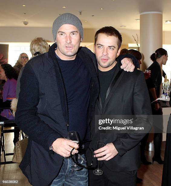 Michael Michalsky and his friend Jan Fischer arrive for the Gala Fashion Brunch during the Mercedes-Benz Fashion Week Berlin Autumn/Winter 2010 at...