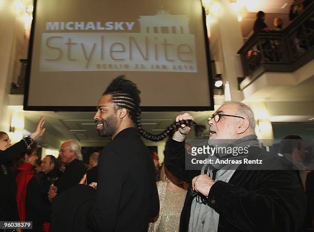 Udo Walz and guest arrive at the Michalsky Style Night during the Mercedes-Benz Fashion Week Berlin Autumn/Winter 2010 at the Friedrichstadtpalast on...