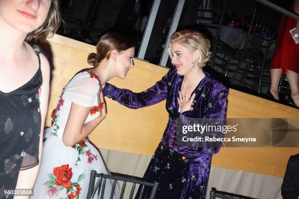 Millie Bobby Brown and Greta Gerwig attend the Time 100 Gala at Jazz at Lincoln Center on April 24, 2018 in New York, New York.