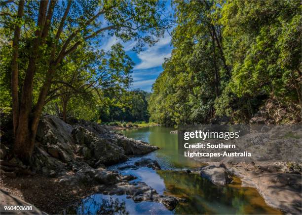 currumbin valley creek rock-pools, gold coast, queensland, australia. - temperate climate stock pictures, royalty-free photos & images