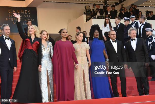 Jury members Denis Villeneuve, Ava DuVernay, Lea Seydoux, Jury president Cate Blanchett, Jury members Kristen Stewart, Khadja Nin, Robert Guediguian...