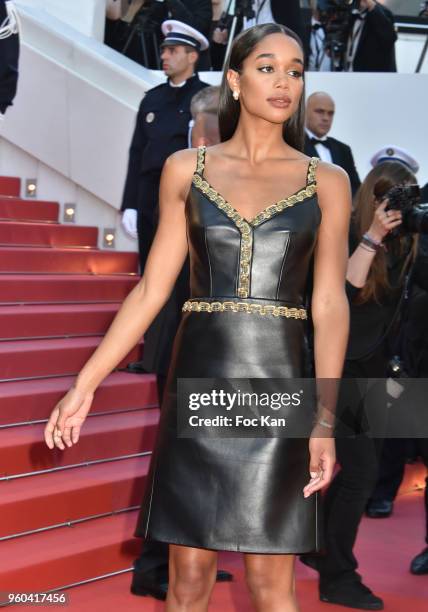 Laura Harrier attends the Closing Ceremony & screening of 'The Man Who Killed Don Quixote' during the 71st annual Cannes Film Festival at Palais des...