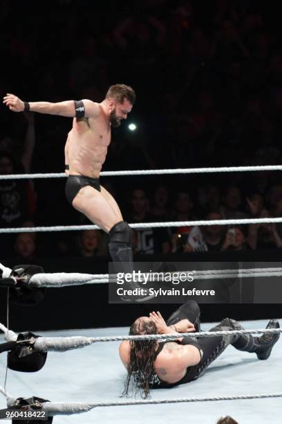 Finn Balor in action vs Baron Corbin during WWE Live AccorHotels Arena Popb Paris Bercy on May 19, 2018 in Paris, France.