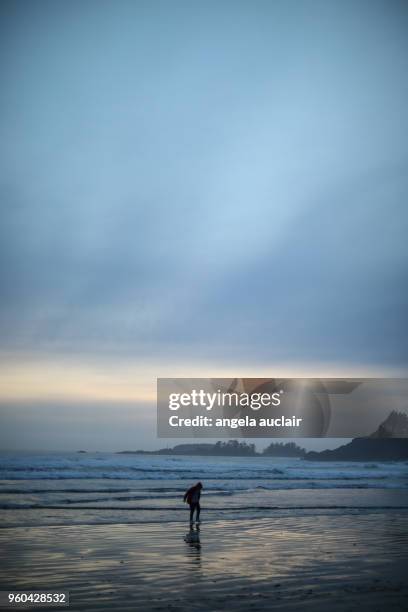 cox bay in tofino, british columbia - long beach britisch kolumbien stock-fotos und bilder