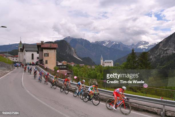 Valle di Cadore / Fausto Masnada of Italy and Team Androni Giocattoli-Sidermec / Enrico Barbin of Italy and Team Bardiani CSF / Quentin Jauregui of...