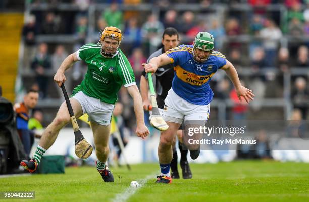 Limerick , Ireland - 20 May 2018; Richie English of Limerick in action against Jason Forde of Tipperary during the Munster GAA Hurling Senior...