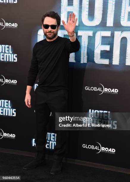 Actor Charlie Day attends the premiere of Global Road Entertainment's "Hotel Artemis" at Regency Village Theatre on May 19, 2018 in Westwood,...