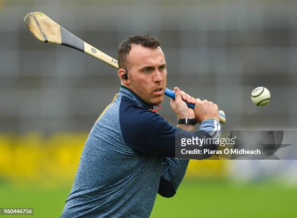Kilkenny , Ireland - 20 May 2018; Shane Dooley of Offaly pocs around prior to the Leinster GAA Hurling Senior Championship Round 2 match between...