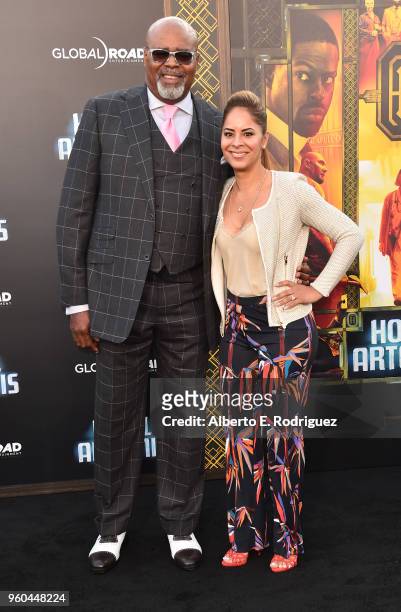 Actors Chi McBride and Julissa McBride attend the premiere of Global Road Entertainment's "Hotel Artemis" at Regency Village Theatre on May 19, 2018...