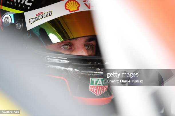 Fabian Coulthard driver of the Shell V-Power Racing Team Ford Falcon FGX looks on during race 14 for the Supercars Winton SuperSprint on May 20, 2018...