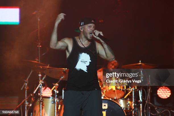 Rene Perez "Residente" performs at Hiram Bithorn Stadium on May 19, 2018 in San Juan, Puerto Rico.