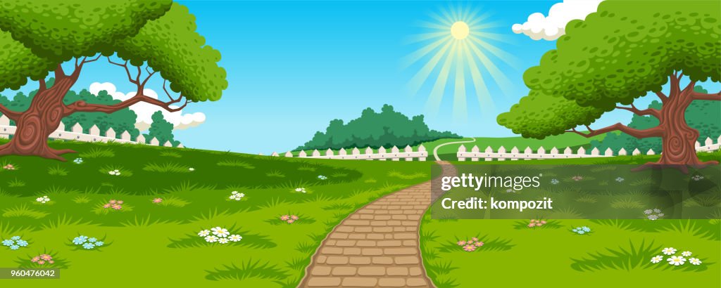 Countryside - meadow and path background