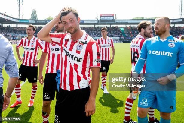 Bart Vriends of Sparta Rotterdam, goalkeeper Leonard Nienhuis of Sparta Rotterdam, Thomas Verhaar of Sparta Rotterdam, Paco van Moorsel of Sparta...