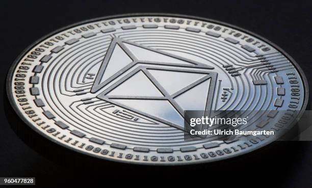 Symbol photo on the topics cryptocurrency, digital currency, power consumption, etc. The picture shows an Ethereum coin .