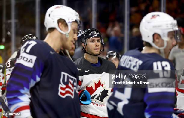 Ryan Murray of Canada reacts during the 2018 IIHF Ice Hockey World Championship Bronze Medal Game game between the United States and Canada at Royal...