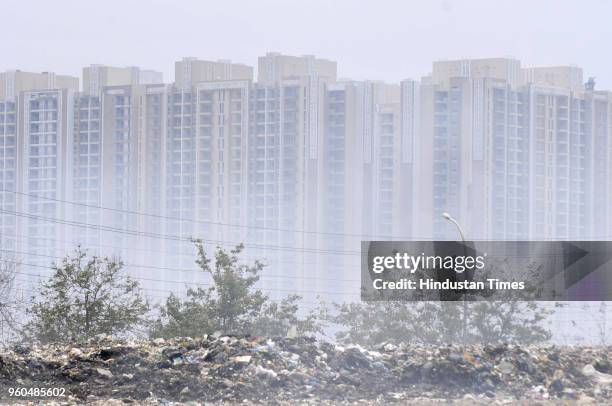 Despite heavy penalty, pollution level continues to be high, on May 20, 2018 in Noida, India. Despite a PM2.5 level ranging over 400g/m, pockets of...