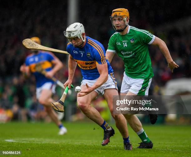 Limerick , Ireland - 20 May 2018; Ronan Maher of Tipperary in action against Seamus Flanagan of Limerick during the Munster GAA Hurling Senior...