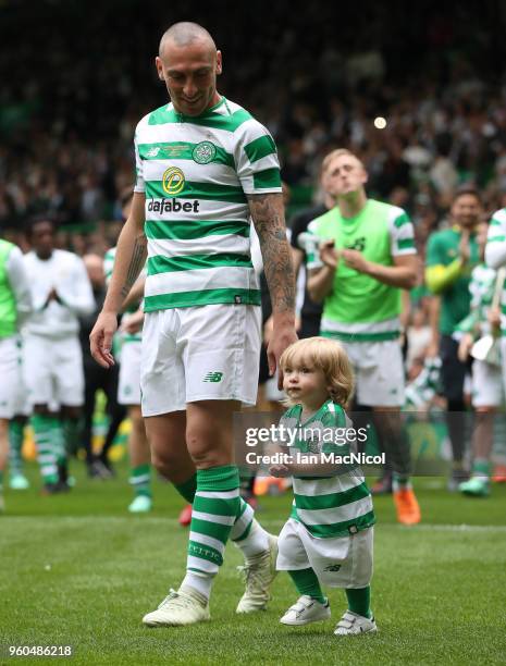 Scott Brown is seen during the Scott Brown testimonial match between Celtic and Republic of Ireland XI at Celtic Park on May 20, 2018 in Glasgow,...