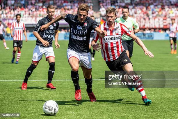 Nick Bakker of FC Emmen, Robert Muhren of Sparta Rotterdam during the Dutch Jupiler League play-offs final match between Sparta Rotterdam and FC...