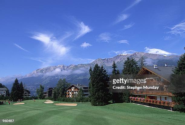 General view of the 4th hole during the Omega European Masters held at the Crans-Sur-Sierre Golf Club, Switzerland. \ Mandatory Credit: Stephen...