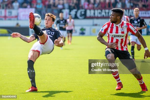 Glenn Bijl of FC Emmen, Fred Friday of Sparta Rotterdam during the Dutch Jupiler League play-offs final match between Sparta Rotterdam and FC Emmen...