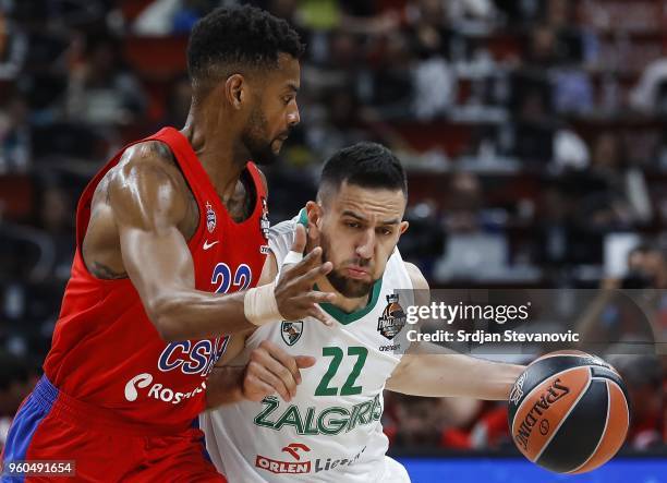 Vasilije Micic of Zalgiris in action against Cory Higgins of CSKA during the Turkish Airlines Euroleague Final Four Belgrade 2018 Third Place match...