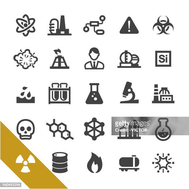 chemical industry icons - select series - chemistry stock illustrations