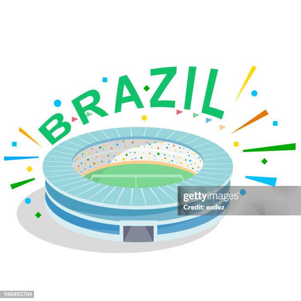 bravo für brasilien - stadion stock-grafiken, -clipart, -cartoons und -symbole