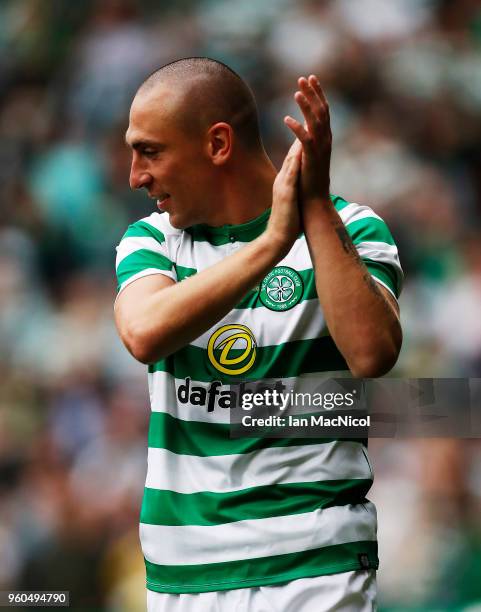 Scott Brown is seen during the Scott Brown testimonial match between Celtic and Republic of Ireland XI at Celtic Park on May 20, 2018 in Glasgow,...