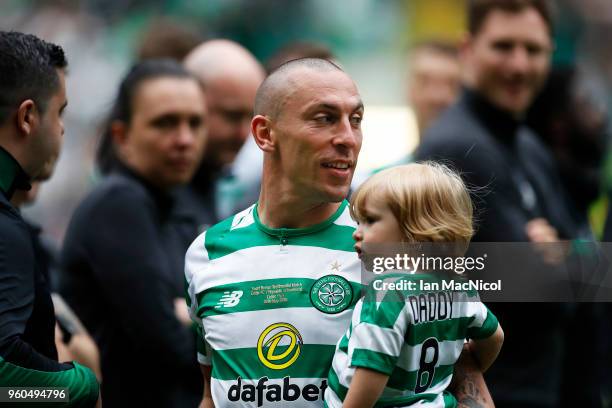 Scott Brown is seen during the Scott Brown testimonial match between Celtic and Republic of Ireland XI at Celtic Park on May 20, 2018 in Glasgow,...