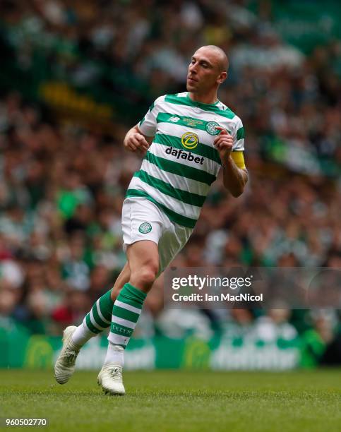 Scott Brown of Celtic is seen during the Scott Brown testimonial match between Celtic and Republic of Ireland XI at Celtic Park on May 20, 2018 in...