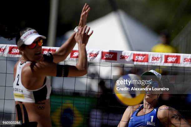 Agatha Bednarczuk of Brazil in action during the main draw Womenâs FInal match against Joana Heidrich and Anouk Verge-Depre of Switzerland at Meia...