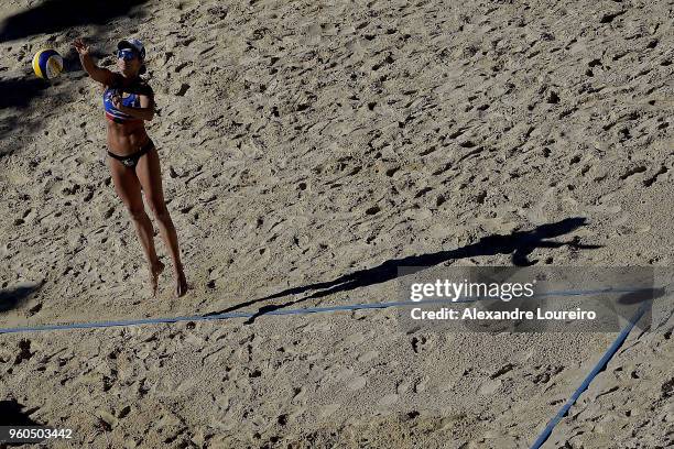 Agatha Bednarczuk of Brazil in action during the main draw Womenâs FInal match against Joana Heidrich and Anouk Verge-Depre of Switzerland at Meia...