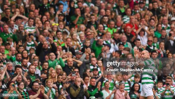 Glasgow , United Kingdom - 20 May 2018; Scott Brown of Celtic leaves the pitch during Scott Brown's testimonial match between Celtic and Republic of...