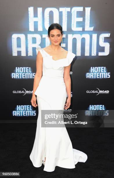 Actress Jenny Slate arrives for the Global Road Entertainment's "Hotel Artemis" Premiere held at Regency Village Theatre on May 19, 2018 in Westwood,...