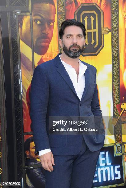 Director Drew Pearce arrives for the Global Road Entertainment's "Hotel Artemis" Premiere held at Regency Village Theatre on May 19, 2018 in...