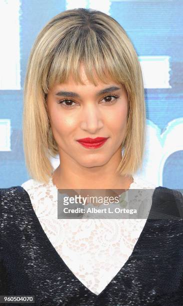 Actress Sofia Boutella arrives for the Global Road Entertainment's "Hotel Artemis" Premiere held at Regency Village Theatre on May 19, 2018 in...